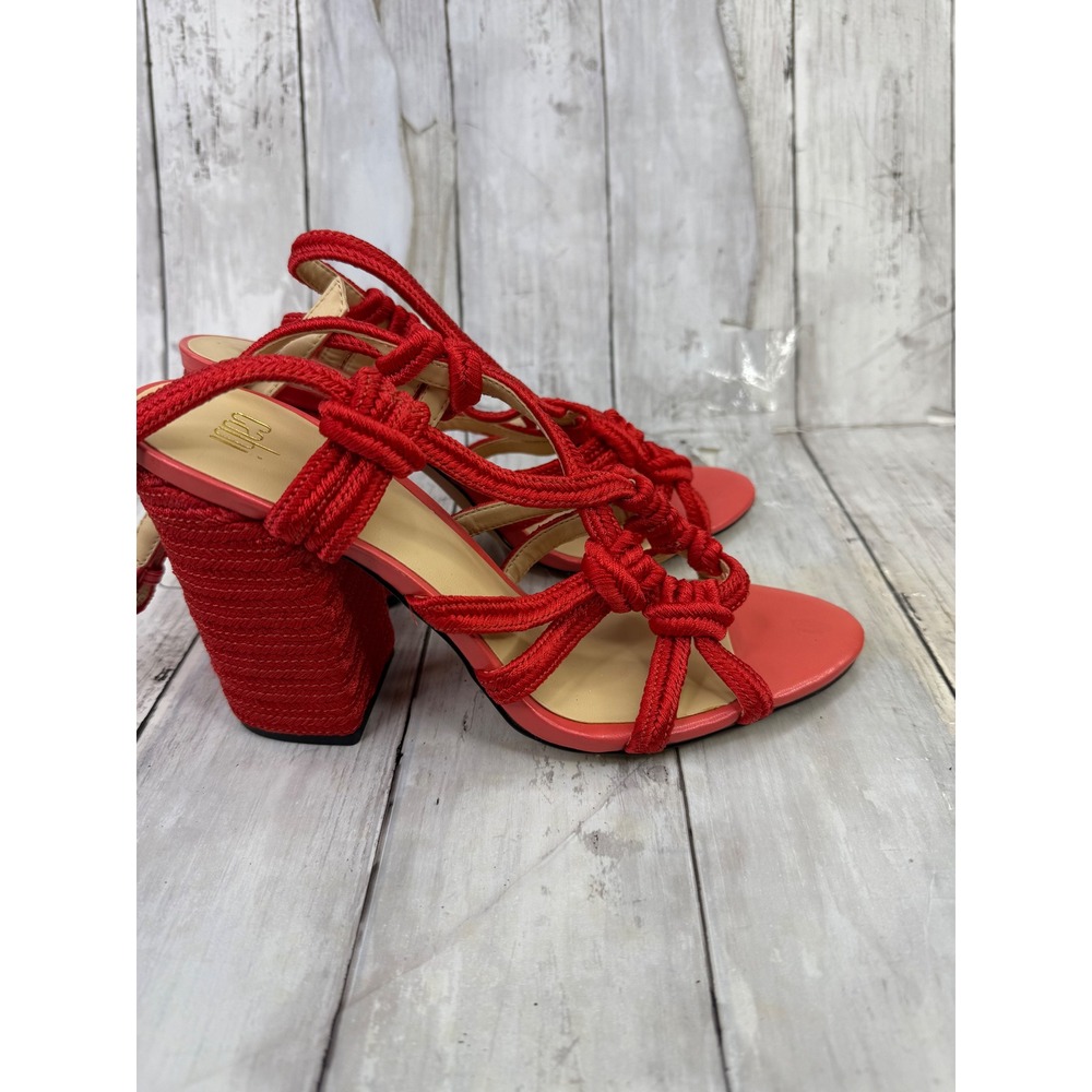 Cabi Siren Sandal 6012 Knotted Rope Cord Block Heel Ankle Strap Womens 9